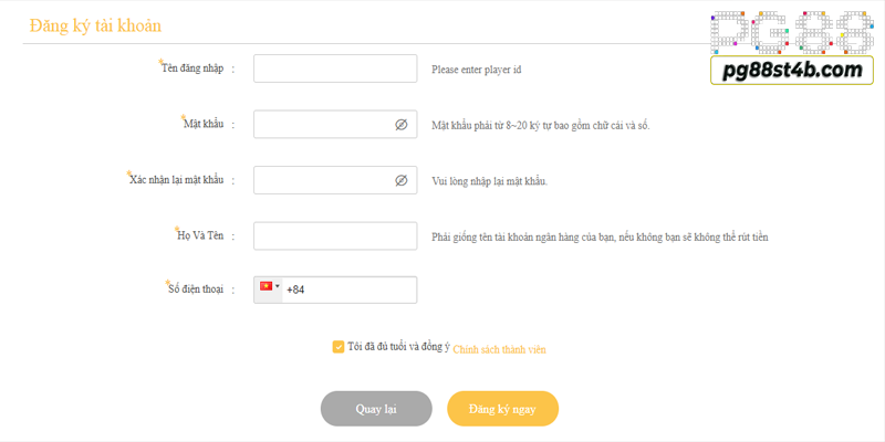 Hướng dẫn đăng ký PG88 nhận code miễn phí